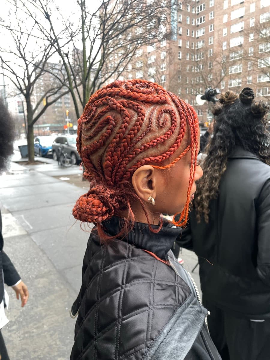 Heart parting knotless braids